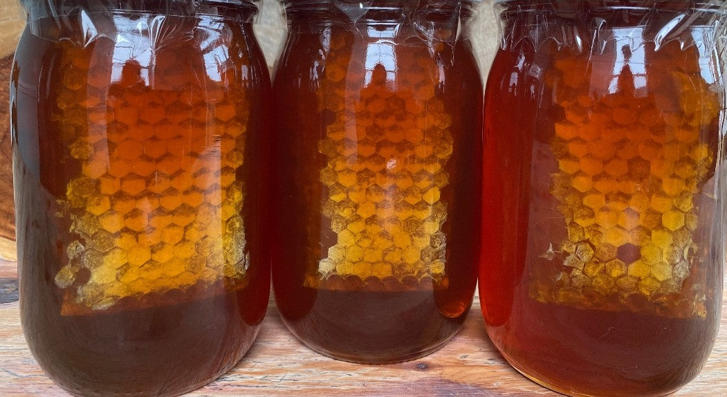 Honey Hot Wildflower Jar with Comb